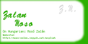 zalan moso business card