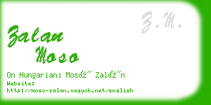 zalan moso business card